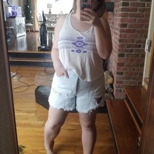 Aerie Print White Tank Top